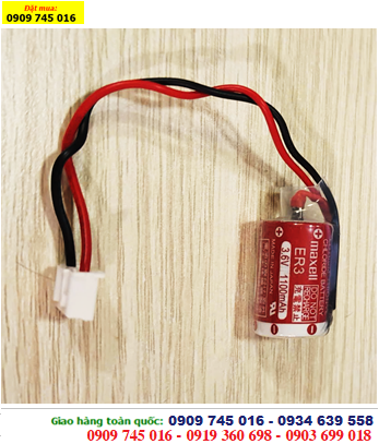 Maxell ER3, Pin Maxell ER3 lithium 3.6v size 1/2AA Made in Japan